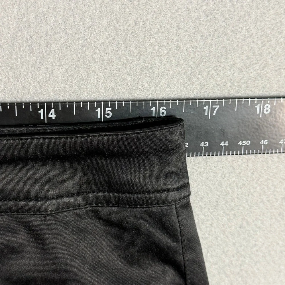 Chico's Satin Bootcut Pants Size 8 Black Stretch 5-Pocket Dress Trousers Regular